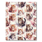 Whimsical Watercolor Kittens Delightful Composition Rug