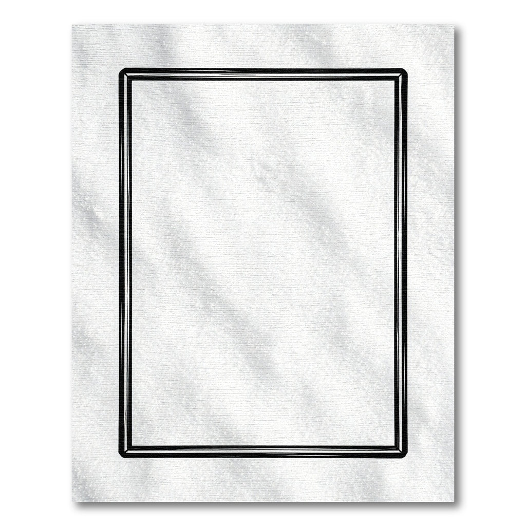 Minimalist White Textured Border Rug