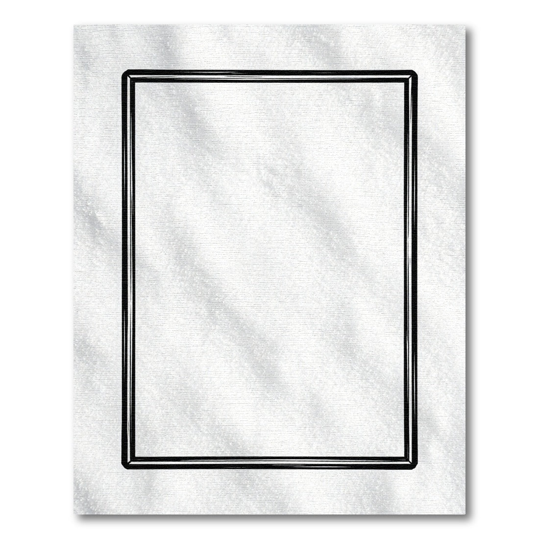 Minimalist White Textured Border Rug
