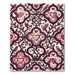 Romantic Pink Birds Hearts Vines Swirl Rug