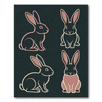 Minimalist Black Rabbit Silhouette Art Rug