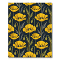 Golden Poppy Botanical Navy Floral Rug