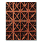 Rust Orange Geometric Truss Rug