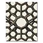 Geometric Brown Honeycomb Architectural Rug