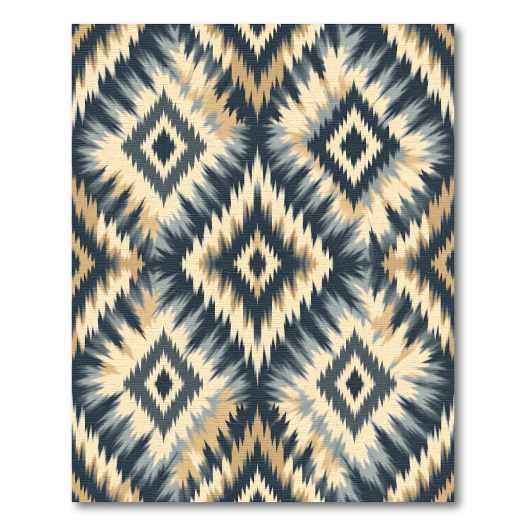 Earthy Indigo Tribal Diamond Medallion Rug