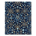 Atomic Blue Gold Interconnected Network Rug