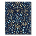 Atomic Blue Gold Interconnected Network Rug