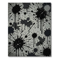 Black Splatter Grunge Abstract Rug