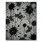 Black Splatter Grunge Abstract Rug