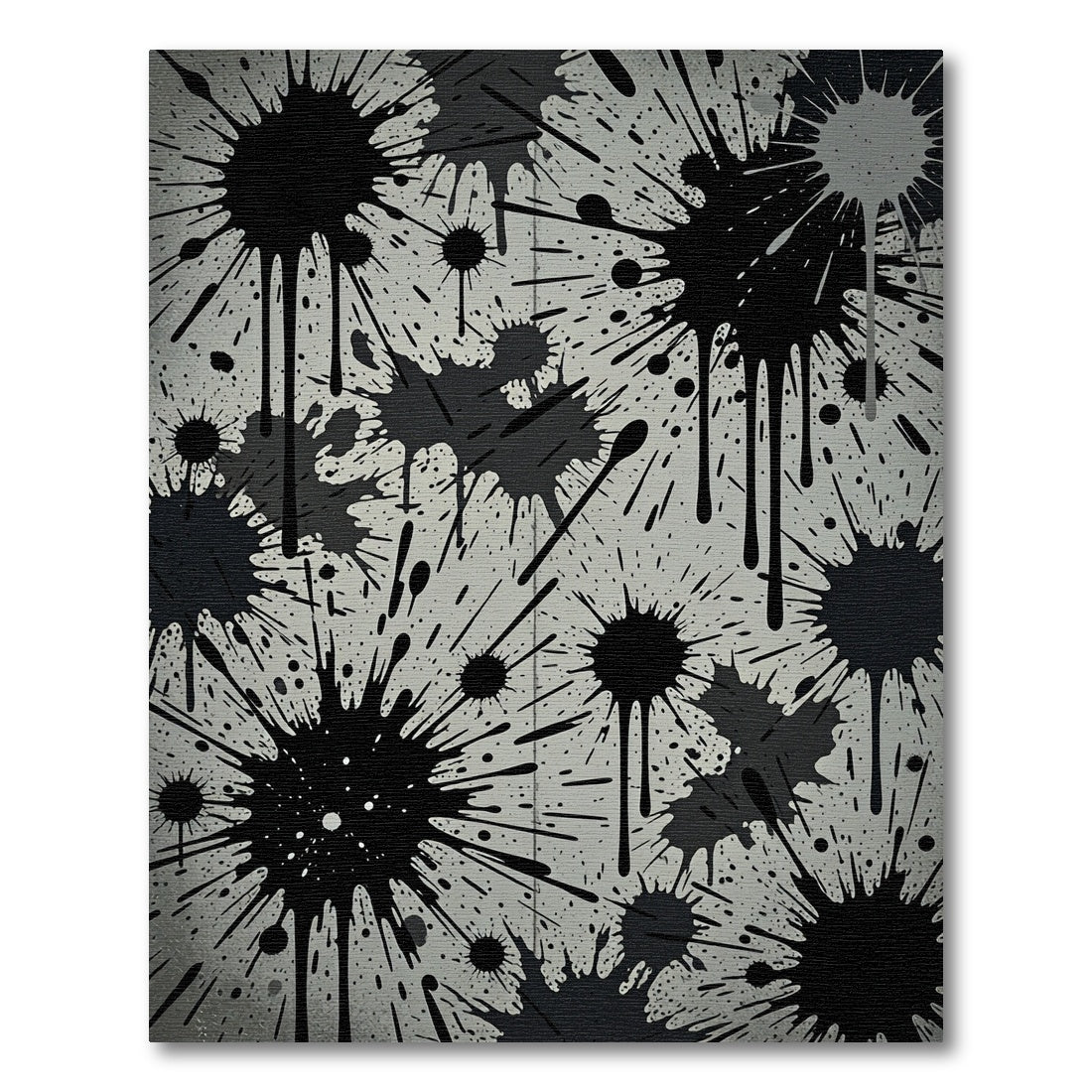 Black Splatter Grunge Abstract Rug