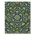 Deep Green Floral Fish Medallion Rug