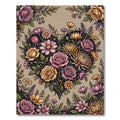 Vintage Floral Heart Bouquet Artwork Rug