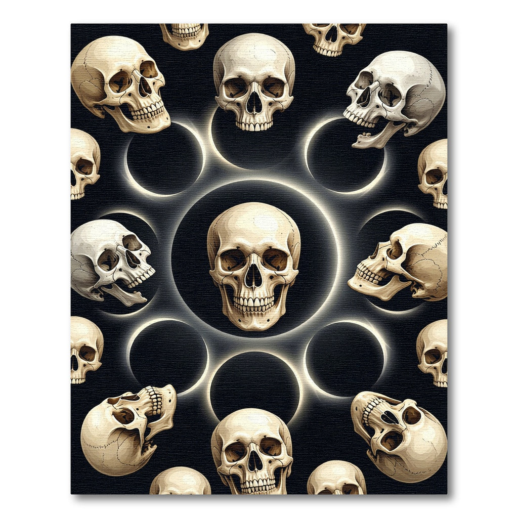 Celestial Skull Eclipse Gothic Focal Point Rug