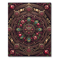 Ornate Pomegranate Peacock Mandala Jewel-Toned Rug