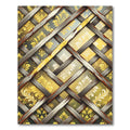 Golden Damask Lattice Weathered Wood Rug