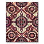 Ornate Crimson Geometric Chain Medallions Rug