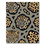 Graphic Leopard Face Safari Texture Rug