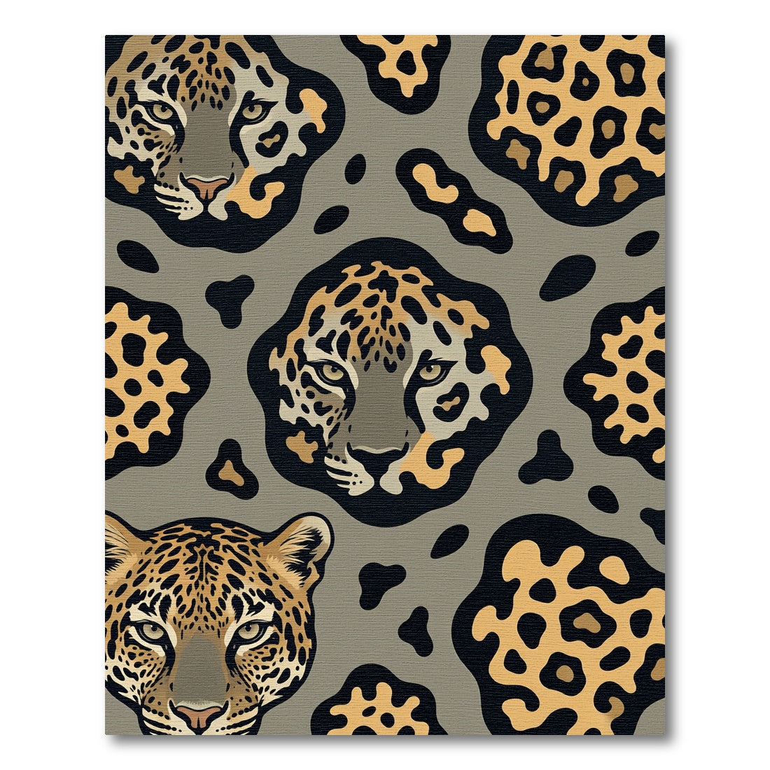 Graphic Leopard Face Safari Texture Rug