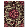 Crimson Gold Floral Medallion Scroll Rug