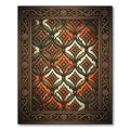Art Nouveau Copper Diamond Botanical Frame Rug