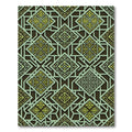 Sage Green Geometric Lattice Diamond Rug