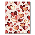 Whimsical Pink and Red Heart Collage Rug