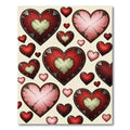 Distressed Crimson Cracked Heart Collage Rug