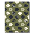 Olive And Cream Brushstroke Circles Rug
