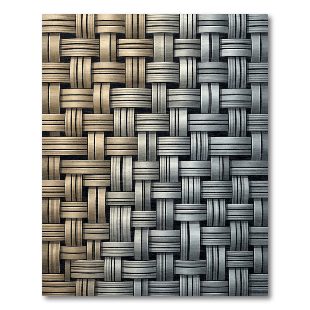 Metallic Gold and Silver Interwoven Mesh Rug