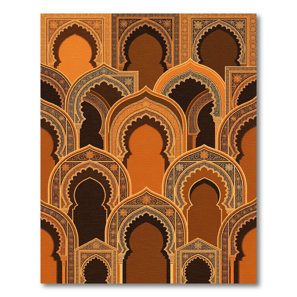 Terracotta Arches Intricate Geometric Arrangement Rug