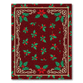 Crimson Holly Berry Garland Border Rug