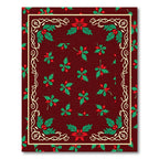 Crimson Holly Berry Garland Border Rug
