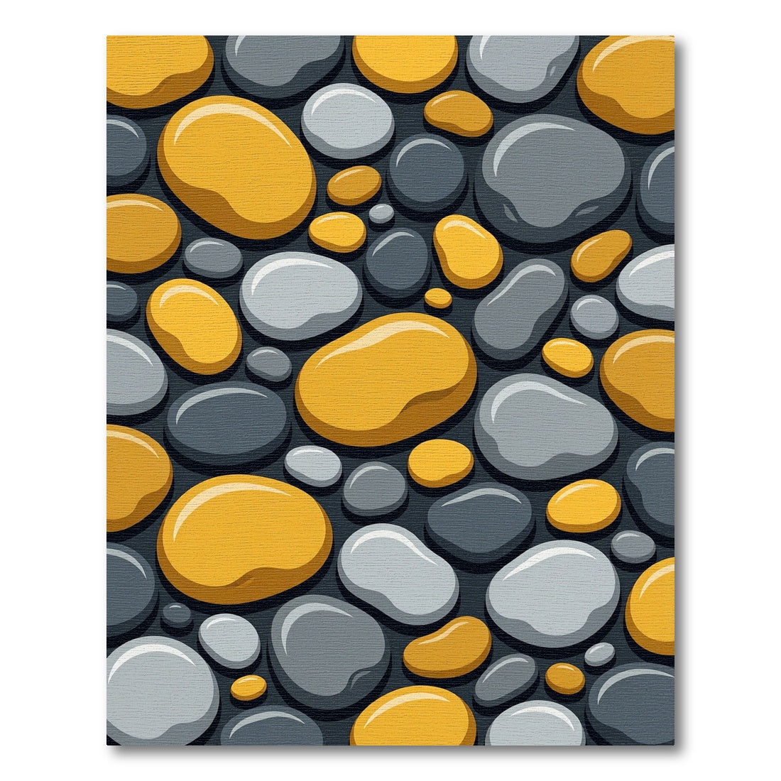Golden Gray Pebble Composition Rug