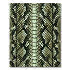 Exotic Olive Green Python Scales Rug