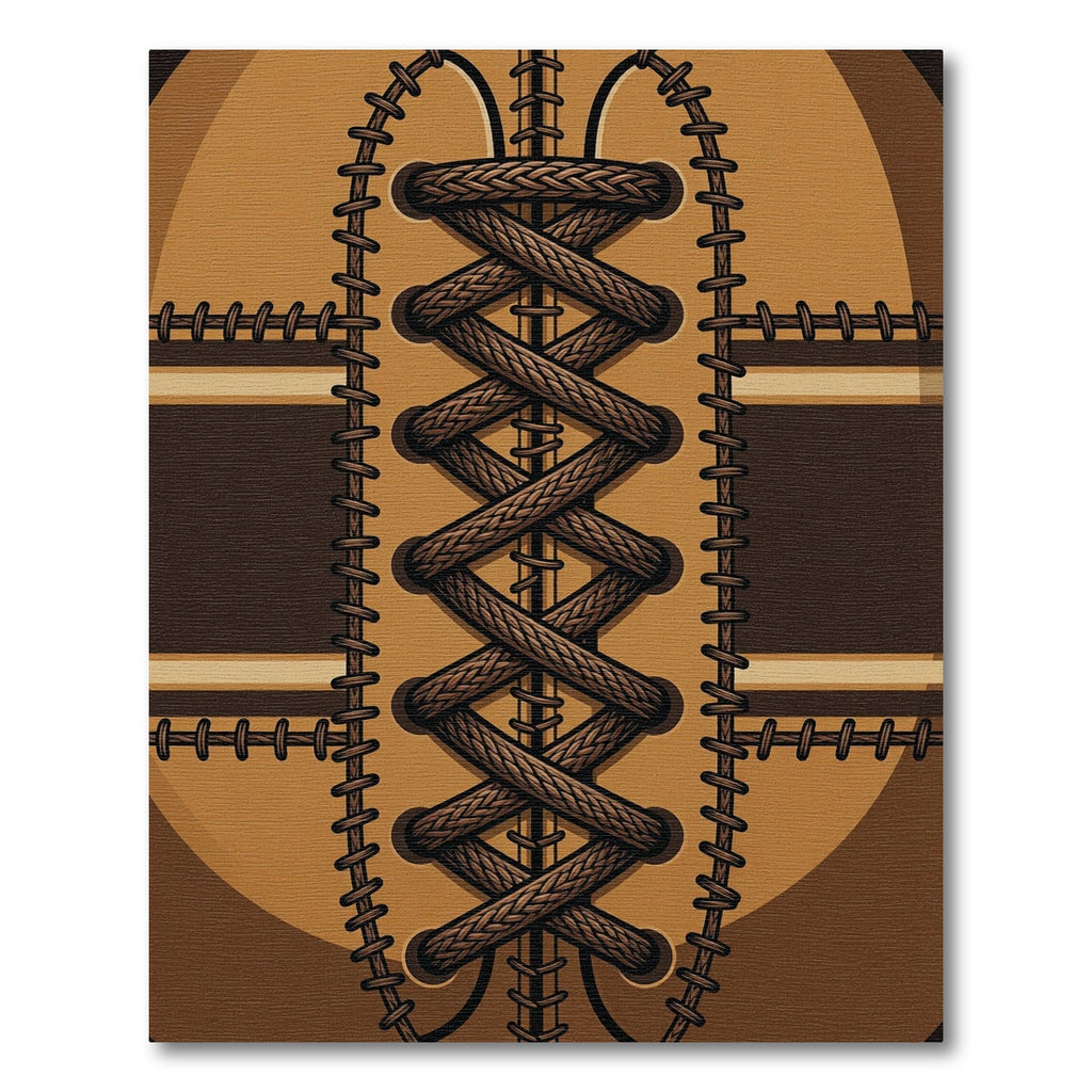 Vintage Brown Laced Football Texture Rug
