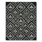 Geometric Eagle Pyramid Dark Cream Rug