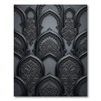 Monolithic Gray Ornate Archway Rug