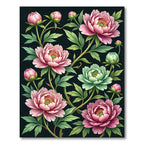 Elegant Blush Peony Floral Garden Rug