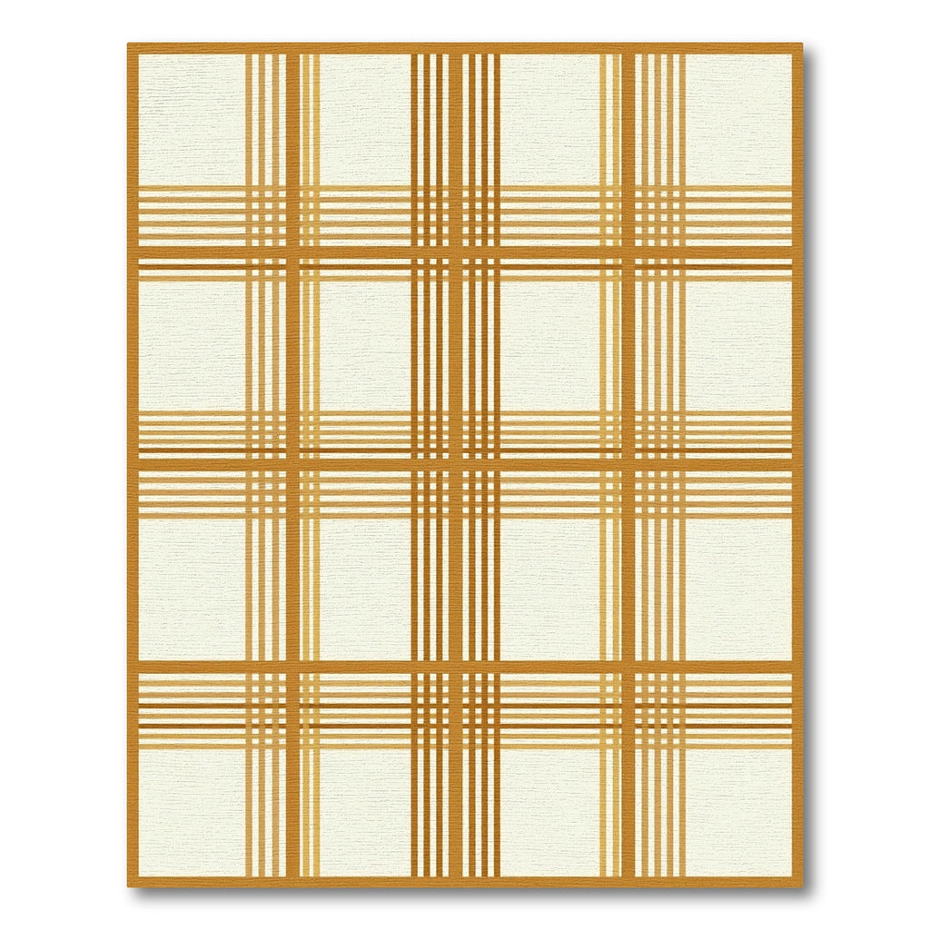 Modern Mustard Gold Plaid Grid Rug