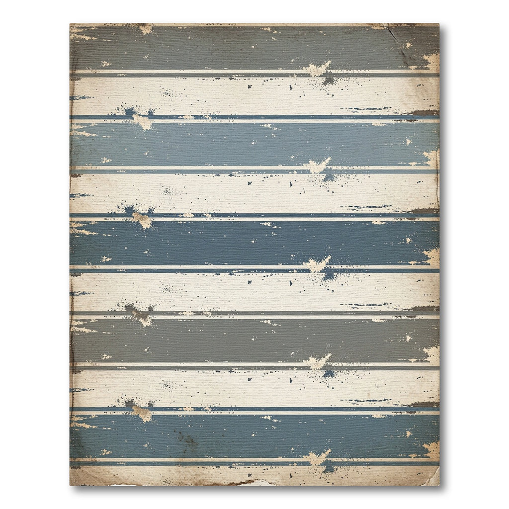 Muted Blue Neutral Stripe Splatter Rug