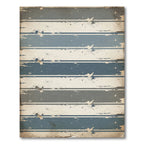 Muted Blue Neutral Stripe Splatter Rug