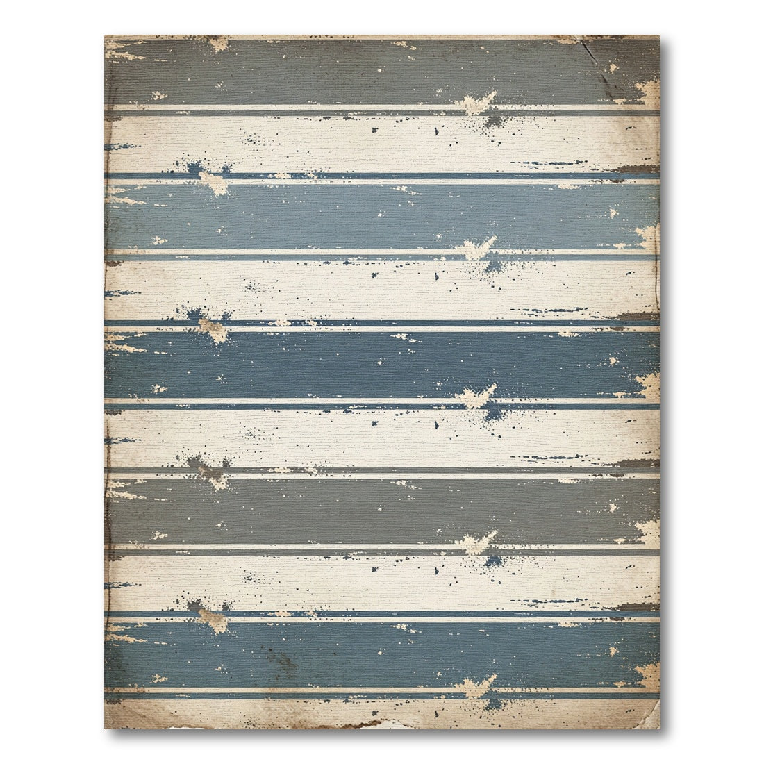 Muted Blue Neutral Stripe Splatter Rug