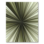 Olive Green Radiant Sunburst Abstract Rug