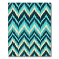 Vivid Turquoise Teal Chevron Ikat Rug