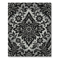Black and White Floral Damask Swirls Rug
