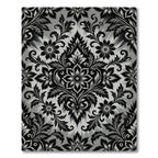 Black and White Floral Damask Swirls Rug