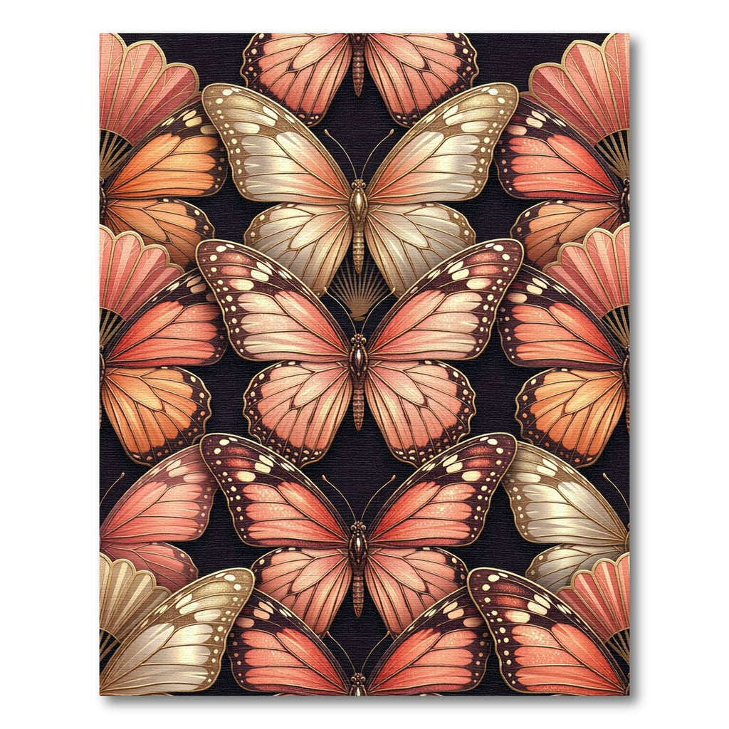 Coral Peach Butterfly Garden Rug