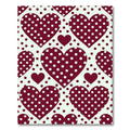 Deep Red Polka Dot Hearts Rug