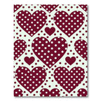 Deep Red Polka Dot Hearts Rug