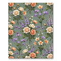 Cream Peach Violet Floral Bouquet Rug